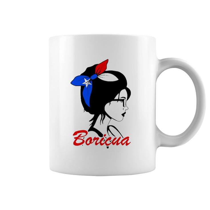 Boricua Girl Puerto Rican Mujer Puertoriqueña Flag Coffee Mug