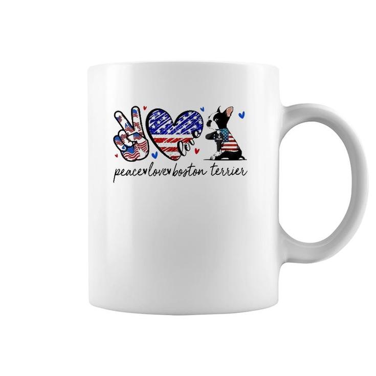 Boston Terrier Dog Lover Usa Flag 4Th Of July Coffee Mug