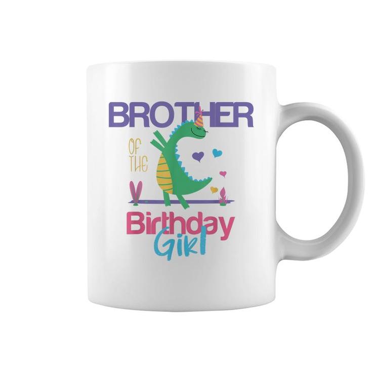 Brother Of The Birthday Girl Dinosaur Theme Matching Family  Coffee Mug
