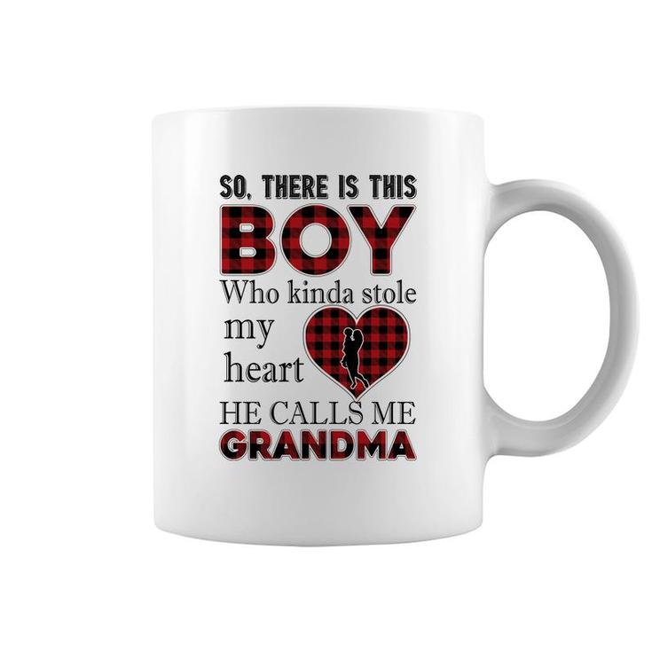 Buffalo Plaid He Call Me Grandma Coffee Mug