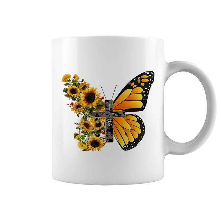 Butterfly Sunflower Coffee Mug