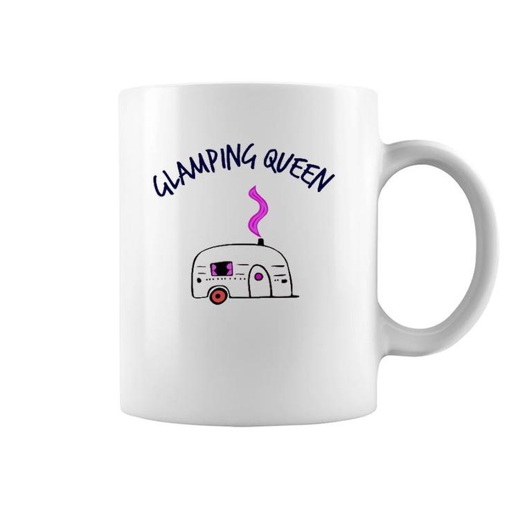 Camping And Glamping Tees Glamping Queen Happy Glamper Tee Coffee Mug