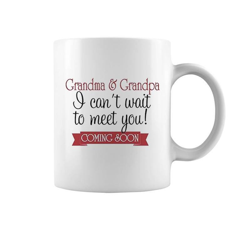 Cant Wait To Meet Grandparents Coffee Mug