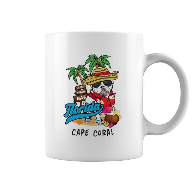 Cape Coral Florida Beach Party Bulldog Sunglasses Souvenir Coffee Mug
