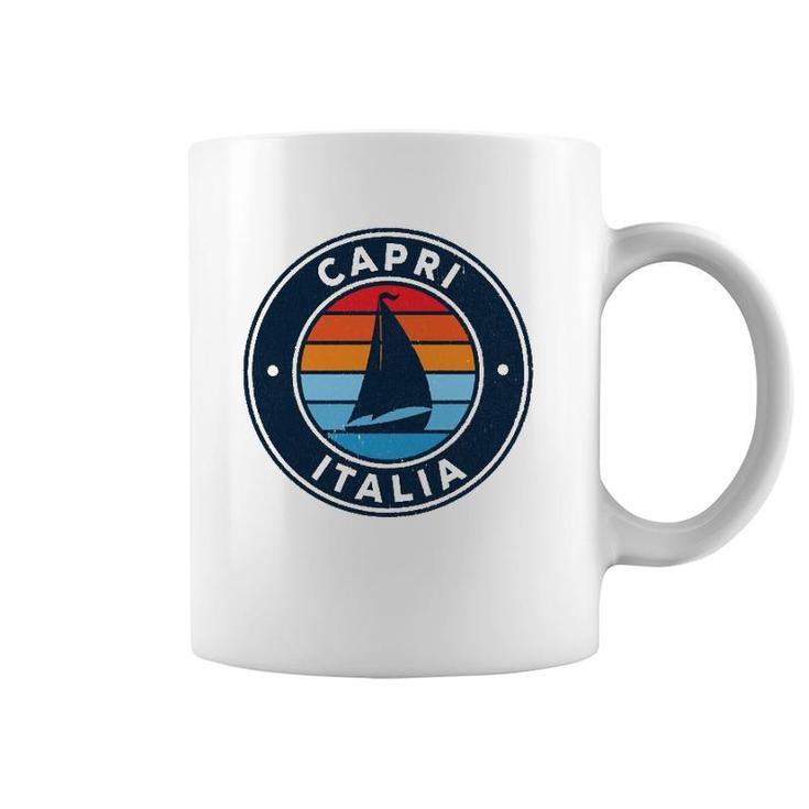 Capri Italy Vintage Sailboat Retro 70S  Coffee Mug