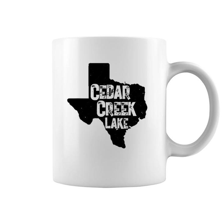 Cedar Creek Lake State Outline Texas Coffee Mug