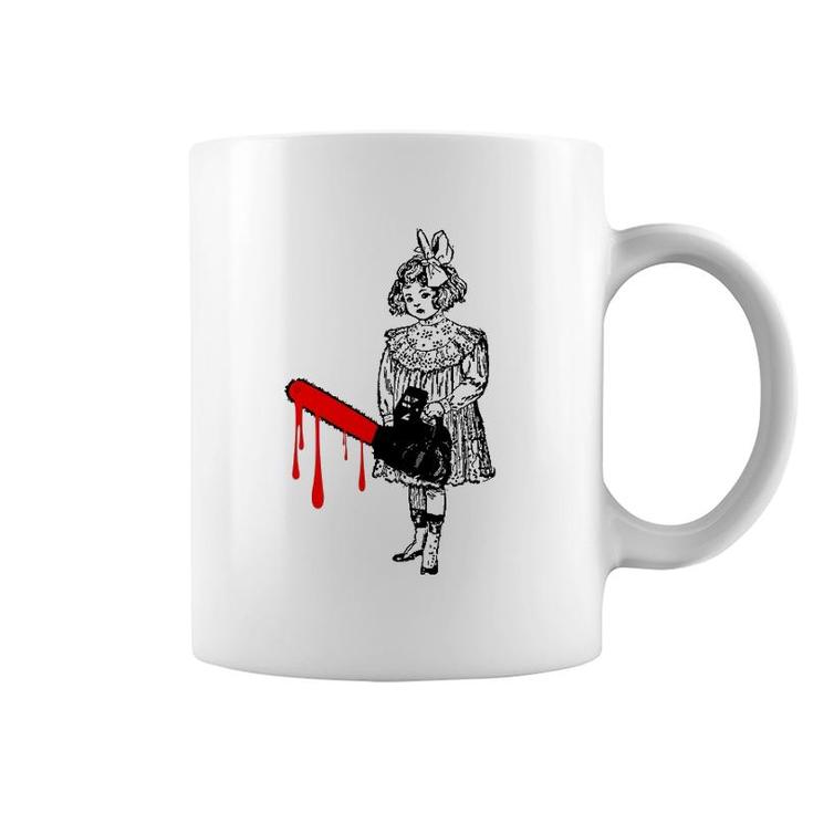Chainsaw Girl Punk Rock Goth Horror Fan Halloween Vintage Coffee Mug