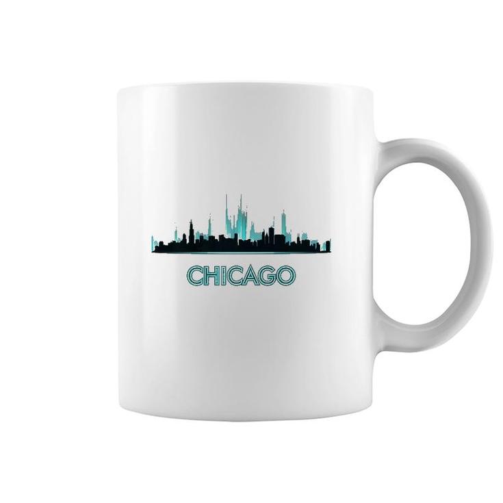 Chicago Skyline Design Windy City Lovers Gift Nice Souvenir Premium Coffee Mug