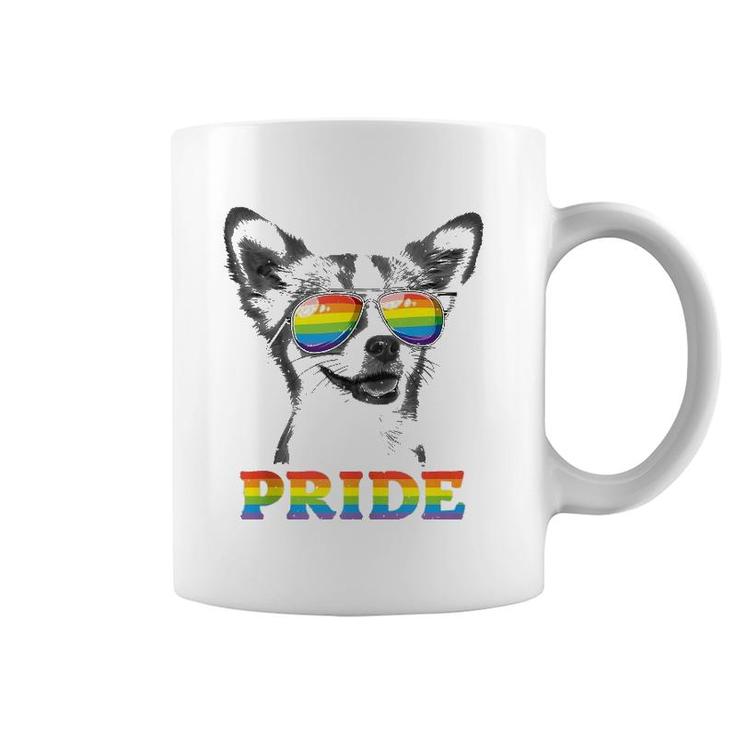 Chihuahua Gay Pride Lgbt Rainbow Flag Sunglasses Funny Lgbtq  Coffee Mug