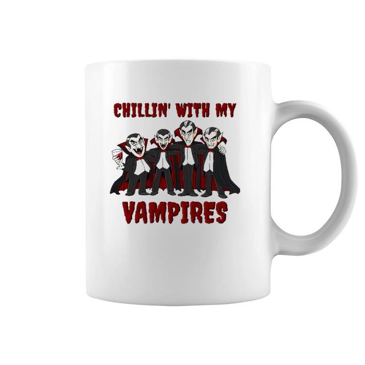 Chillin' With My Vampires Halloween Boys Girls Kids Funny Coffee Mug
