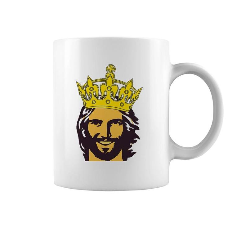 Christian Faith Jesus With King Crown Design Coffee Mug