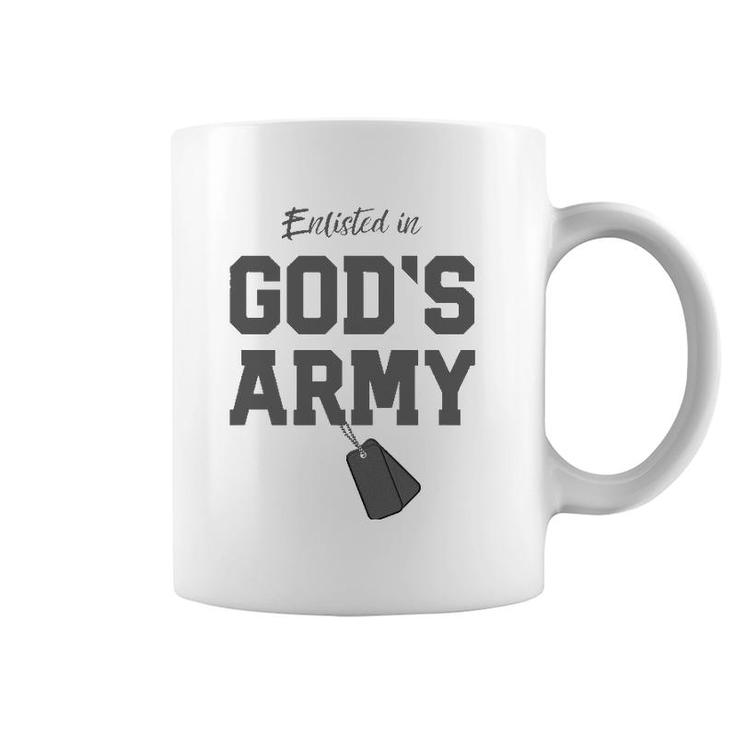 Christian Gift Religious Quote Enlisted In God's Army Coffee Mug