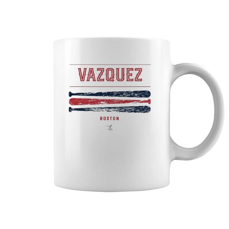 Christian Vazquez Vintage Baseball Bat Gameday  Coffee Mug