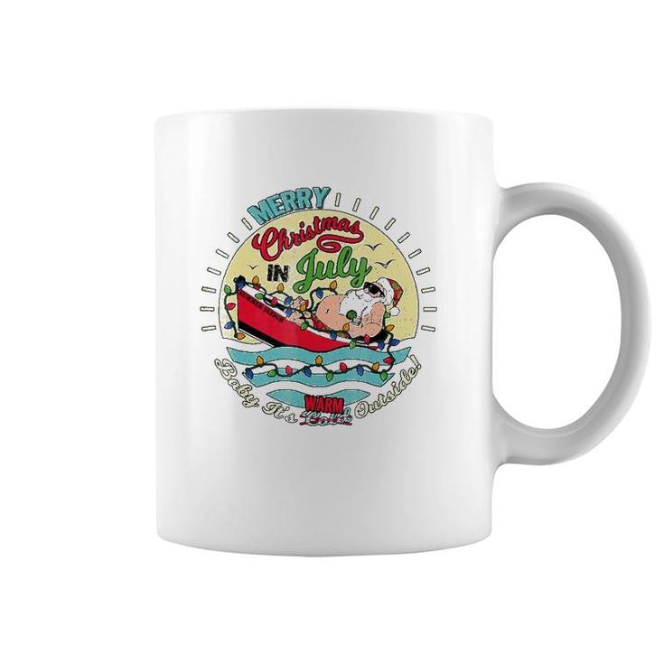 Christmas In July Santa Hat Sunglasses Baby It's Cold Outside Coffee Mug