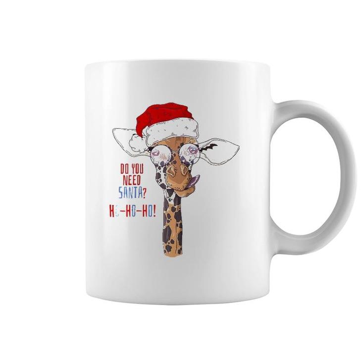 Christmas New Year Holiday , Xmas Santa Claus Giraffe Raglan Baseball Tee Coffee Mug