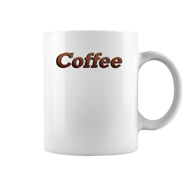 Coffee Brown Letters Word Art Coffee Mug