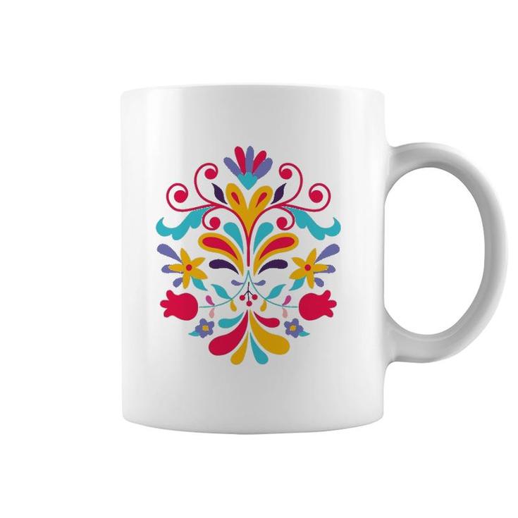 Colorful Floral Mexican Otomi Flowers Floral Otomi Gift Coffee Mug