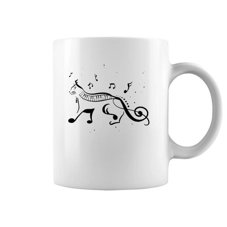 Cool Cat Treble Clef Music Funny Kitty Notes Musician Gift Coffee Mug