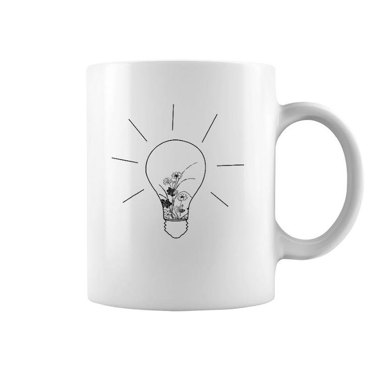 Cool Idea Light Bulb Vintage Flowers Leaves Coffee Mug