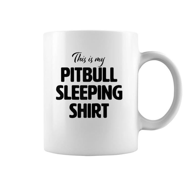 Cute & Funny Pitbull Sleeping Tee For Christmas Pitty Pyjama Raglan Baseball Tee Coffee Mug