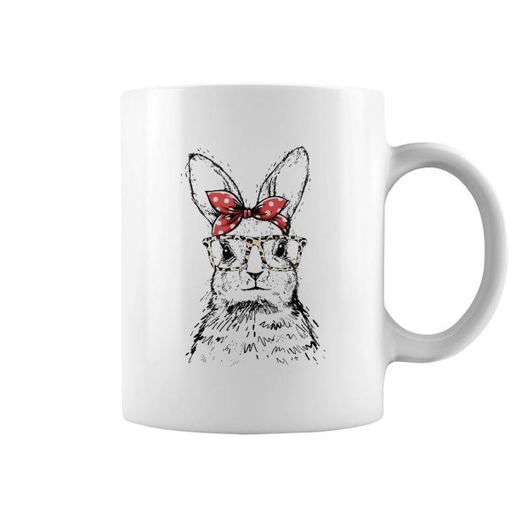 Cute Bunny With Leopard Glasses Cute Easter Tank Top Coffee Mug