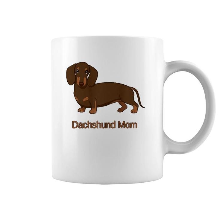 Cute Chocolate Dachshund Mom Coffee Mug