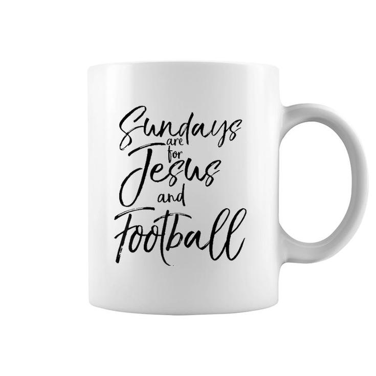 Cute Christian Quote Sundays Are For Jesus And Football Raglan Baseball Coffee Mug