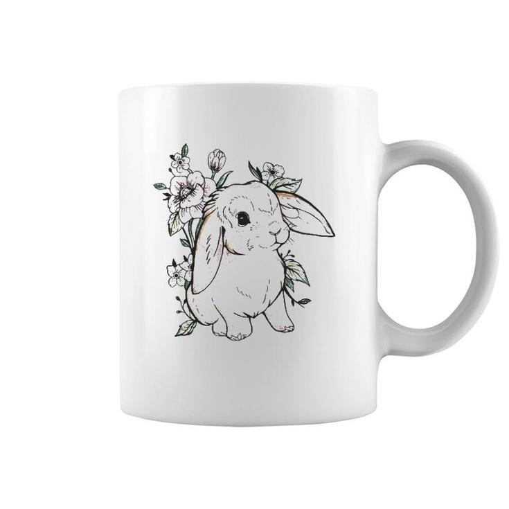 Cute Flower Rabbit - Bunny Lover Coffee Mug