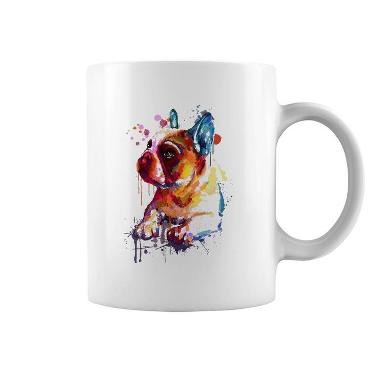Cute French Bulldog, Watercolor Dog Breed Design Coffee Mug