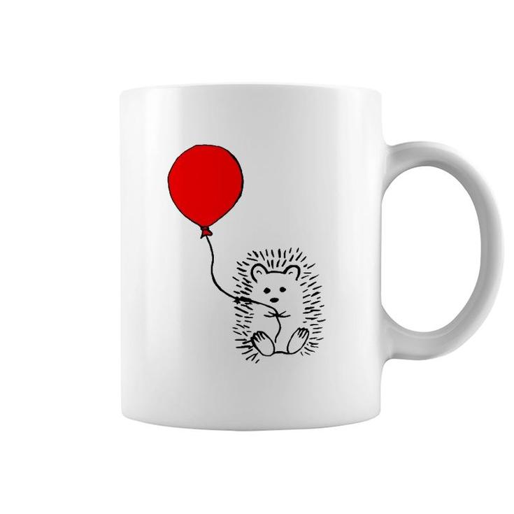 Cute Hedgehog With Red Balloon  - The Perfect Birthday Coffee Mug