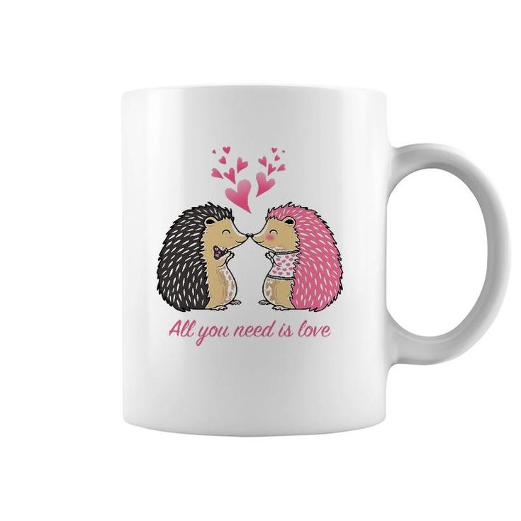 Cute Hedgehogs Kissing Valentine's Day Gift For Her Coffee Mug
