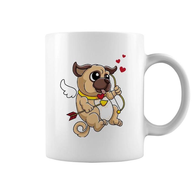Cute Pug Valentine's Day  Cupid Pug Dog Love Coffee Mug
