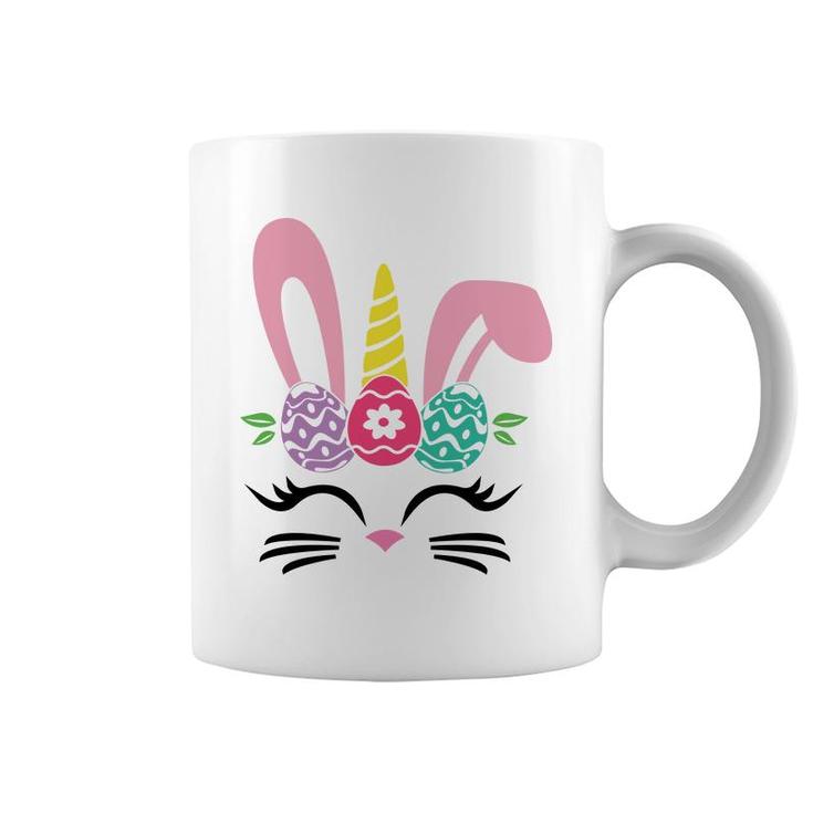 Cute Unicorn Bunny Cat Face Happy Easter Day Coffee Mug