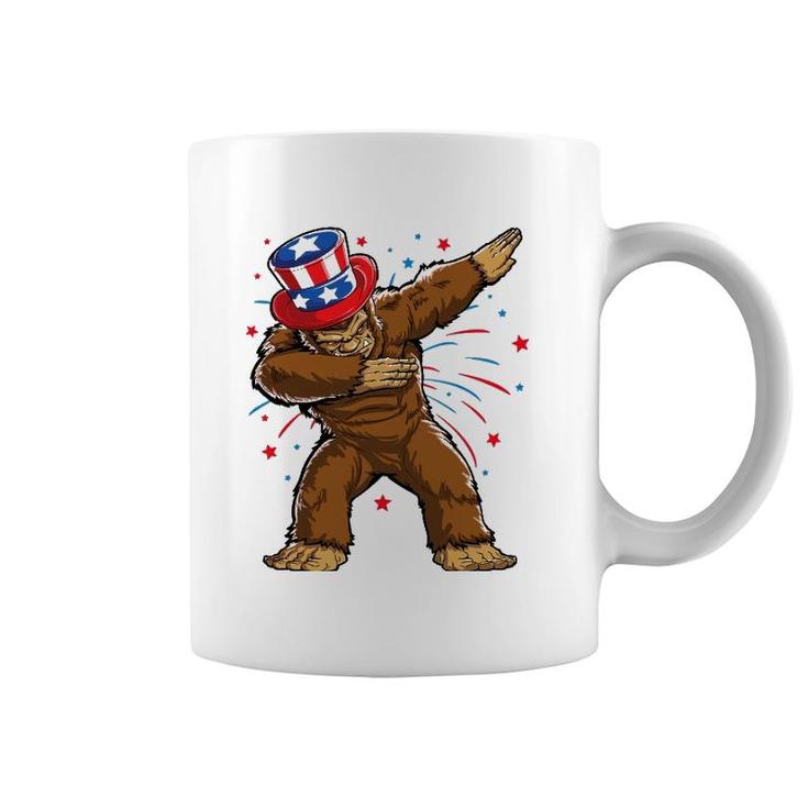 Dabbing Bigfoot 4Th Of July S Sasquatch American Flag Coffee Mug
