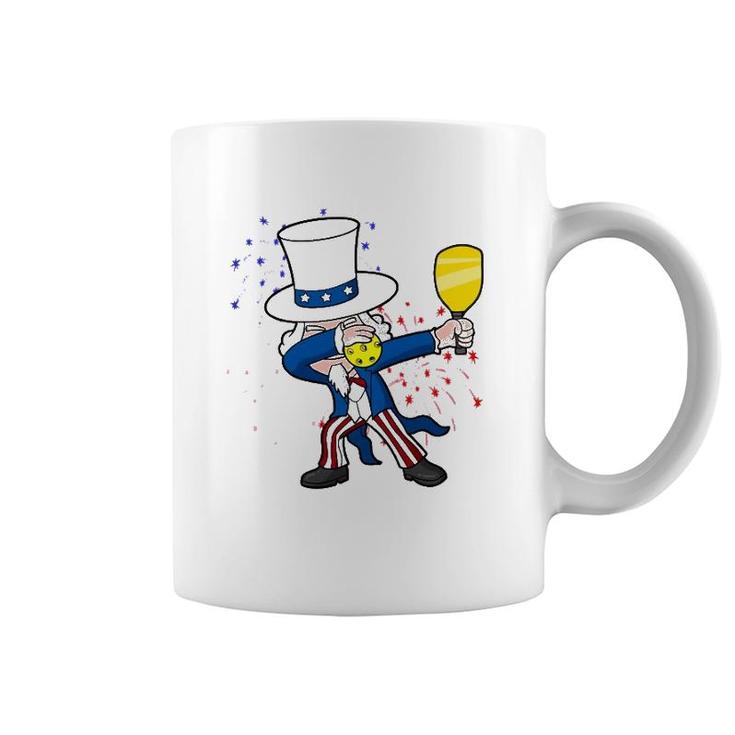 Dabbing Uncle Sam Pickleball 4Th Of July Independence Day Coffee Mug