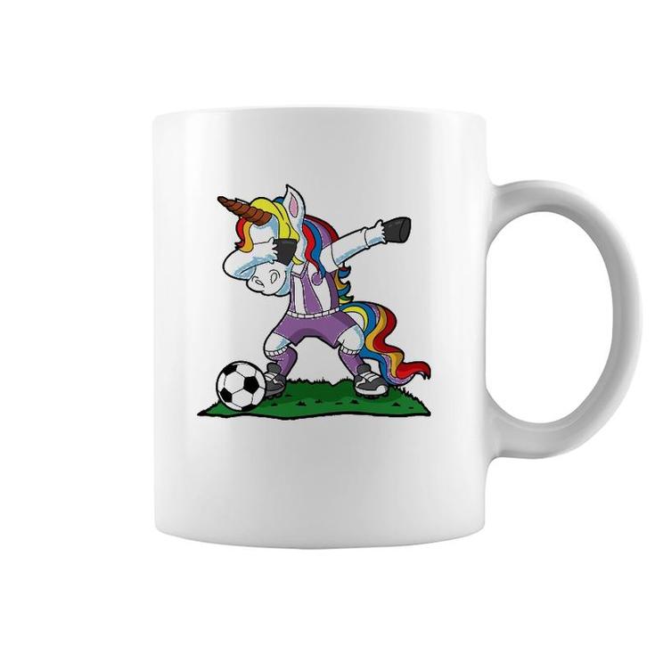 Dabbing Unicorn Soccer Girls Women Team Coach Gift Coffee Mug