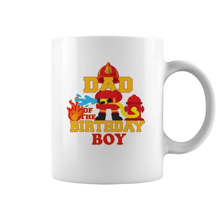 Dad Of The Birthday Boy Firetruck Firefighter Party Coffee Mug