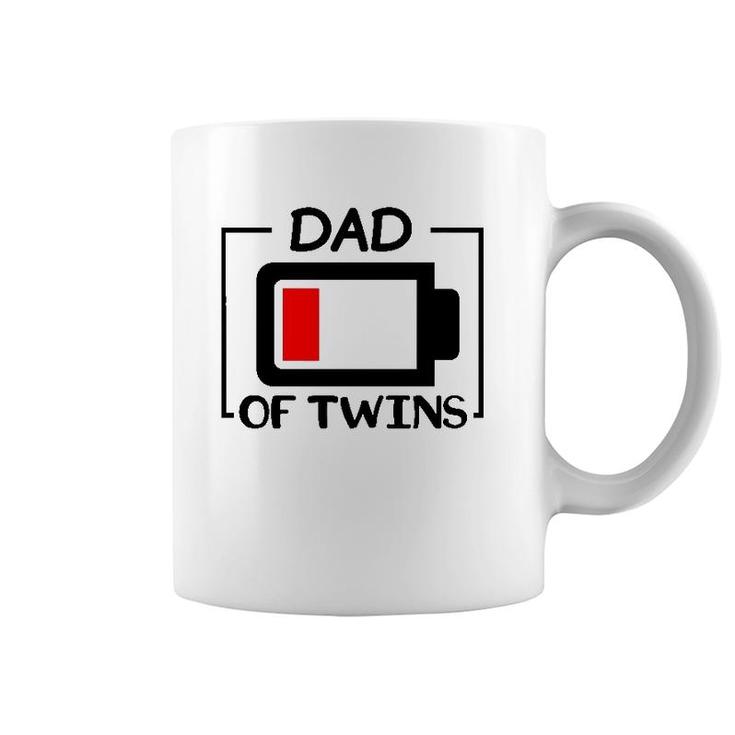 Dad Of Twins Low Battery Tired Twins Dad Coffee Mug