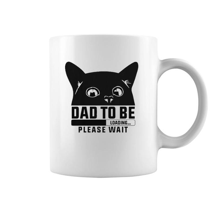 Dad To Be Loading Please Wait Funny New Fathers Announcement Cat Themed Coffee Mug
