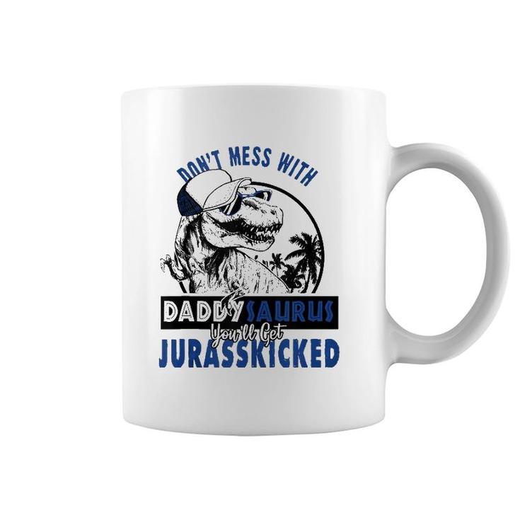Daddysaurus Dad Husband Father's Day Gift Matching Dinosaur Tank Top Coffee Mug