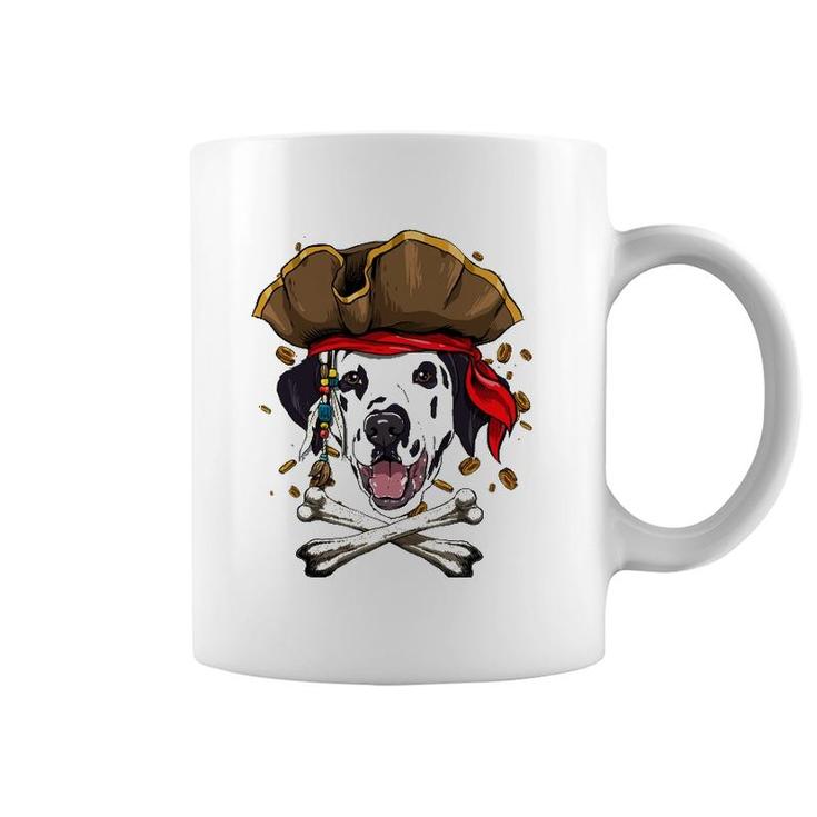 Dalmatian Pirate Dog Halloween Jolly Roger Coffee Mug