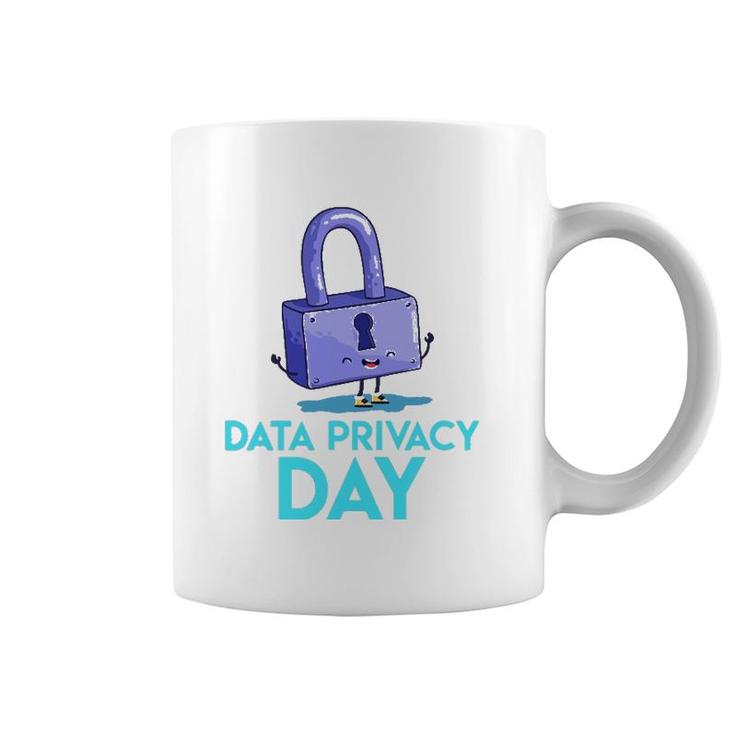 Data Protection Day Happy Padlock Data Privacy Coffee Mug