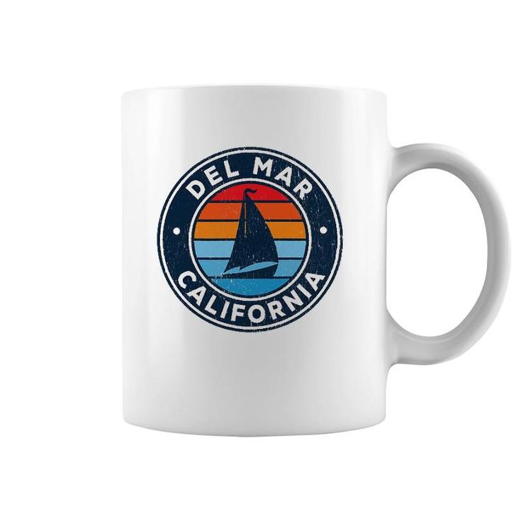 Del Mar California Ca Vintage Sailboat Retro 70S Coffee Mug