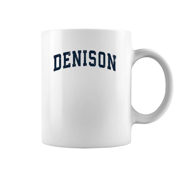 Denison Texas Tx Vintage Sports Design Navy Design Coffee Mug