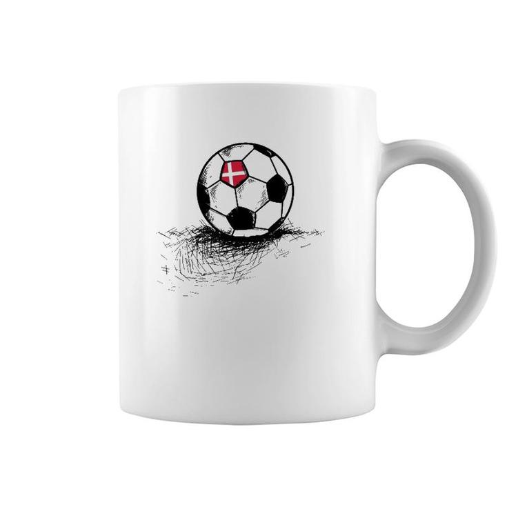 Denmark Soccer Ball Flag Jersey  Danish Football Gift Coffee Mug