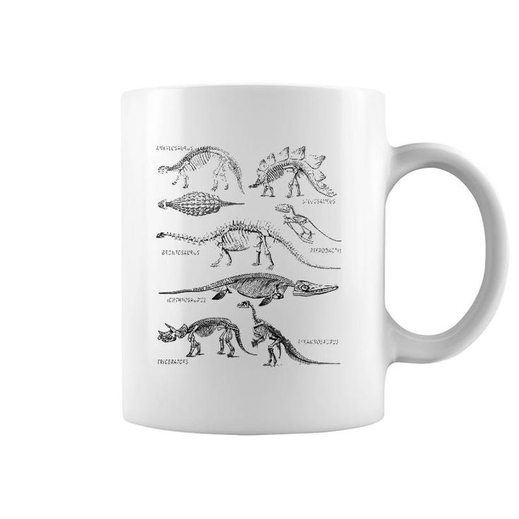 Dinosaur Skeleton Clothing Dino Vintage Paleontology Alt Art Coffee Mug