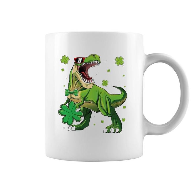 Dinosaurrex Kids Boys Lucky Shamrock StPatrick's Day Coffee Mug