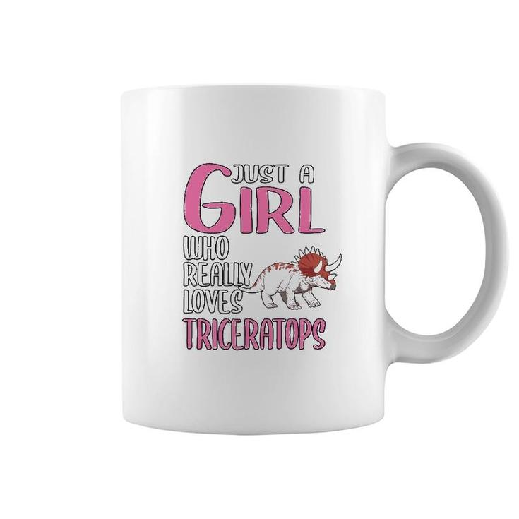 Dinosaurs Just A Girl Who Really Loves Triceratops Coffee Mug