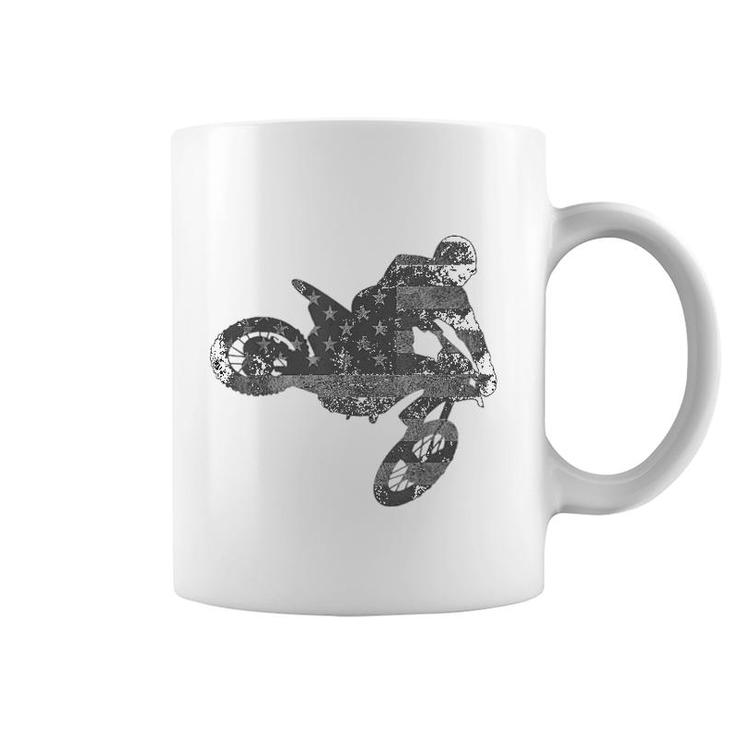 Dirt Bike American Flag Motocross Coffee Mug