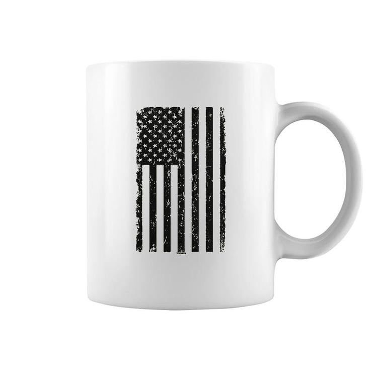 Distressed Black Usa Flag Coffee Mug